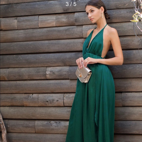 emerald green dress shein